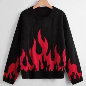 Plus Fire Pattern Sweater